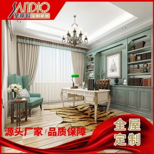 廠家定制簡(jiǎn)約實(shí)木書柜儲(chǔ)物柜 原木書架歐式風(fēng)格 圣蒂歐全屋定制