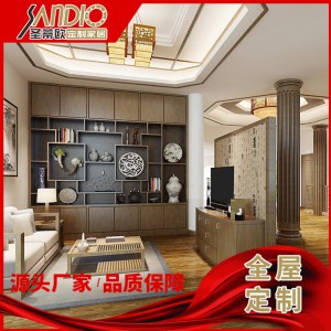 廠家定制簡(jiǎn)約實(shí)木書柜儲(chǔ)物柜 原木書架歐式風(fēng)格 圣蒂歐全屋定制