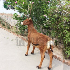 仿真白唇鹿模型 仿真動物工藝品擺件加工定制 國欽