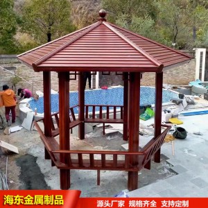 現(xiàn)代仿木涼亭 戶外仿古木紋涼亭 四角六角防腐木涼亭廊架制作