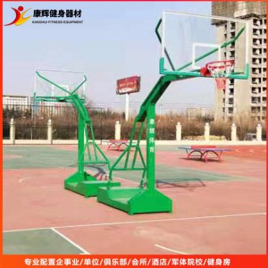 廠家定做 方管圓管室內(nèi)鋼化玻璃籃球架 康輝
